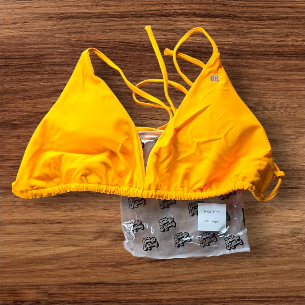 Bright Yellow Bikini Top